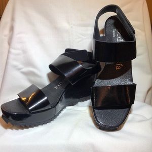 Black Pedro Garcia Wedge Sandals